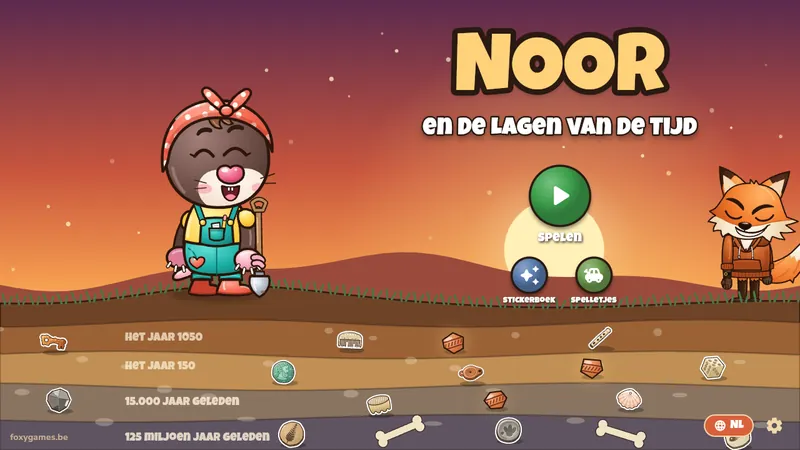 Noor voor het museum van Vossendael, bij zonsondergang