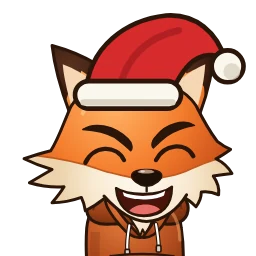 Foxy met een kerstmuts